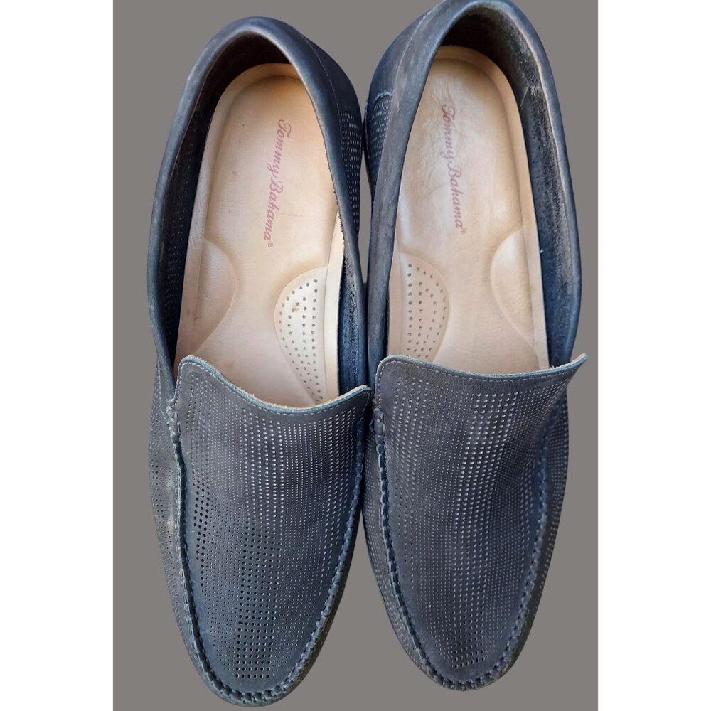 Tommy Bahama 14M Mens Perforated Leather Loafers V01 T